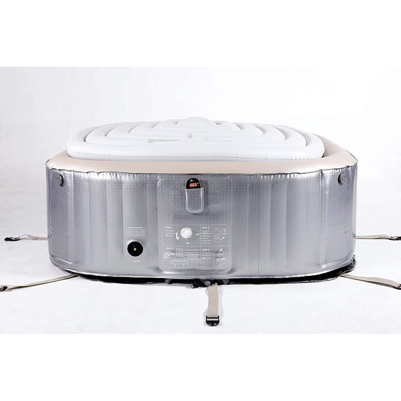 Hot Tub Spa Heat Preserver & Rain Outflow Inflatable Bladder Cover Square Fits All Mspa 6 People Square Spa