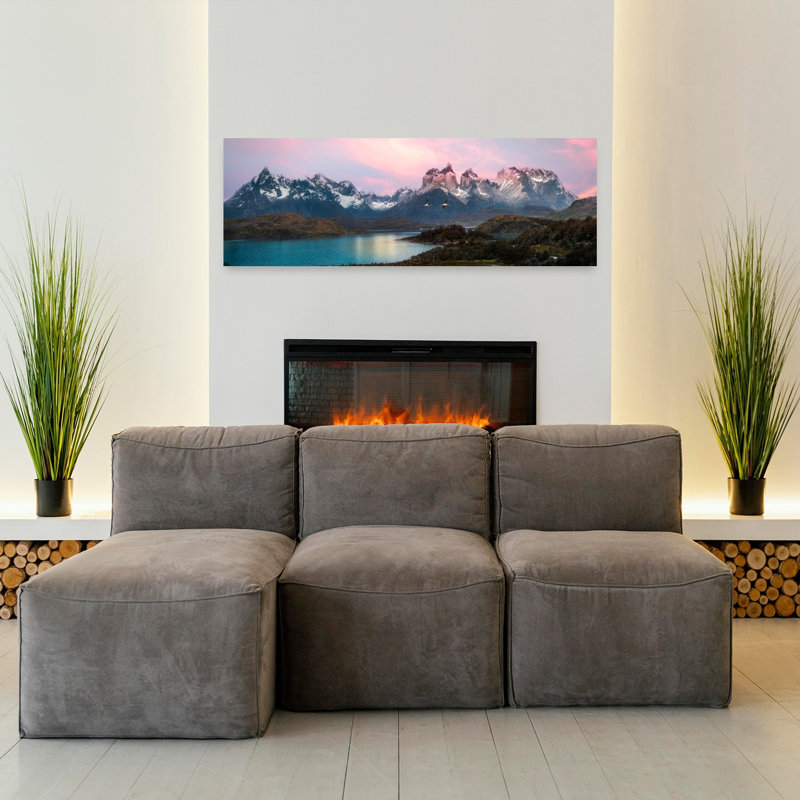 Pink Mountain Sunset by Allen SDCA - Wrapped Canvas Panoramic Print, 40.64cm H x 121.92cm W