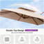 Parasol en porte-à-faux rectangulaire en bois avec base à roulettes 156 "x 120", beige-935140295