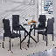 Supat Round Glass Top Metal Base Dining Table-168929181