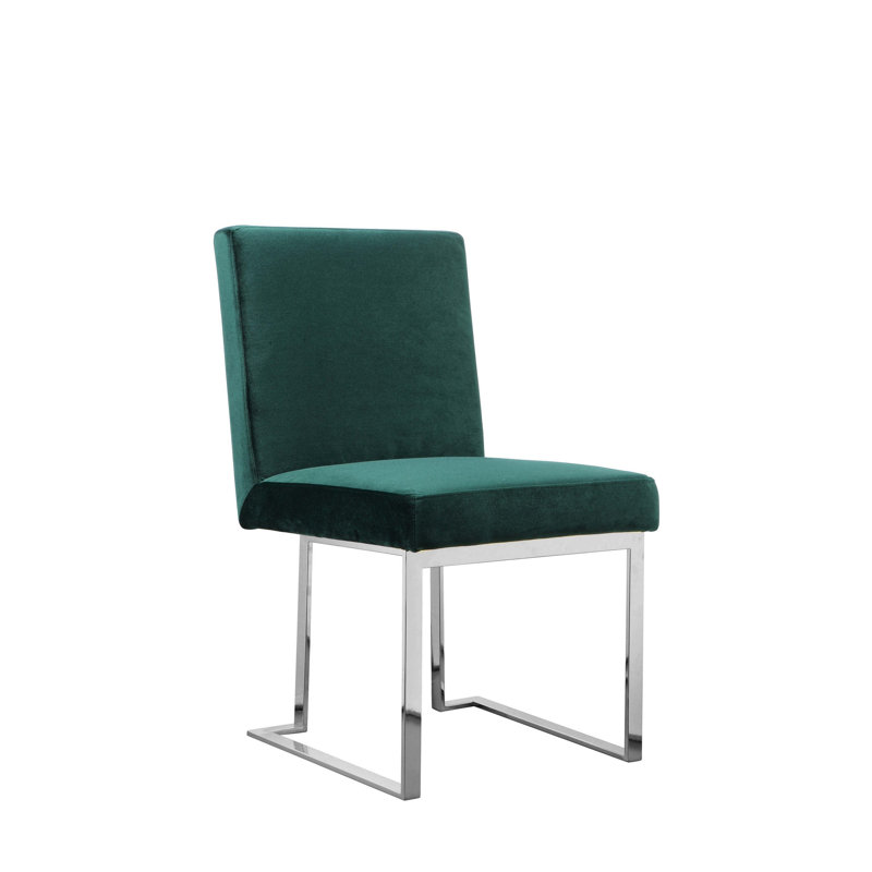 Chaise d'appoint en velours Fatoumata, Vert