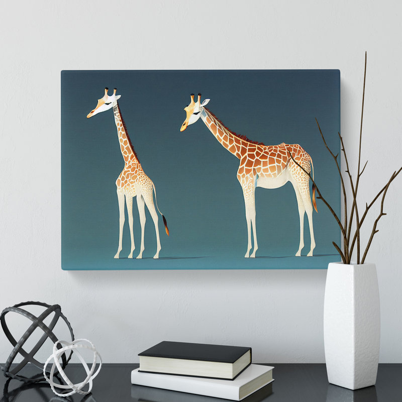 Two Young Giraffes - Wrapped Canvas, 35cm H x 50cm W x 3cm D