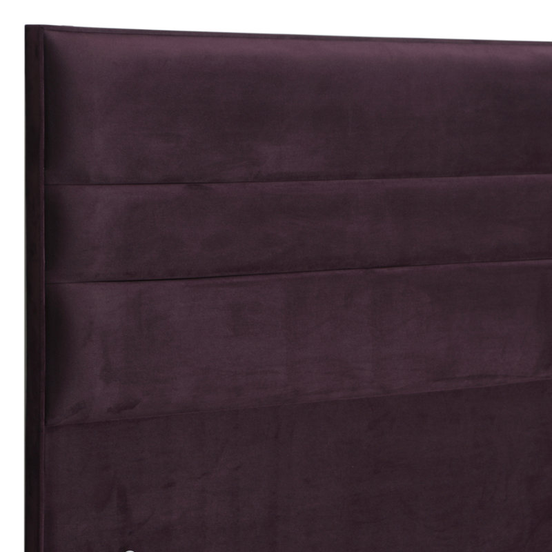 Naples Floor Standing Headboard, Small Double (4'), Plum, Velvet