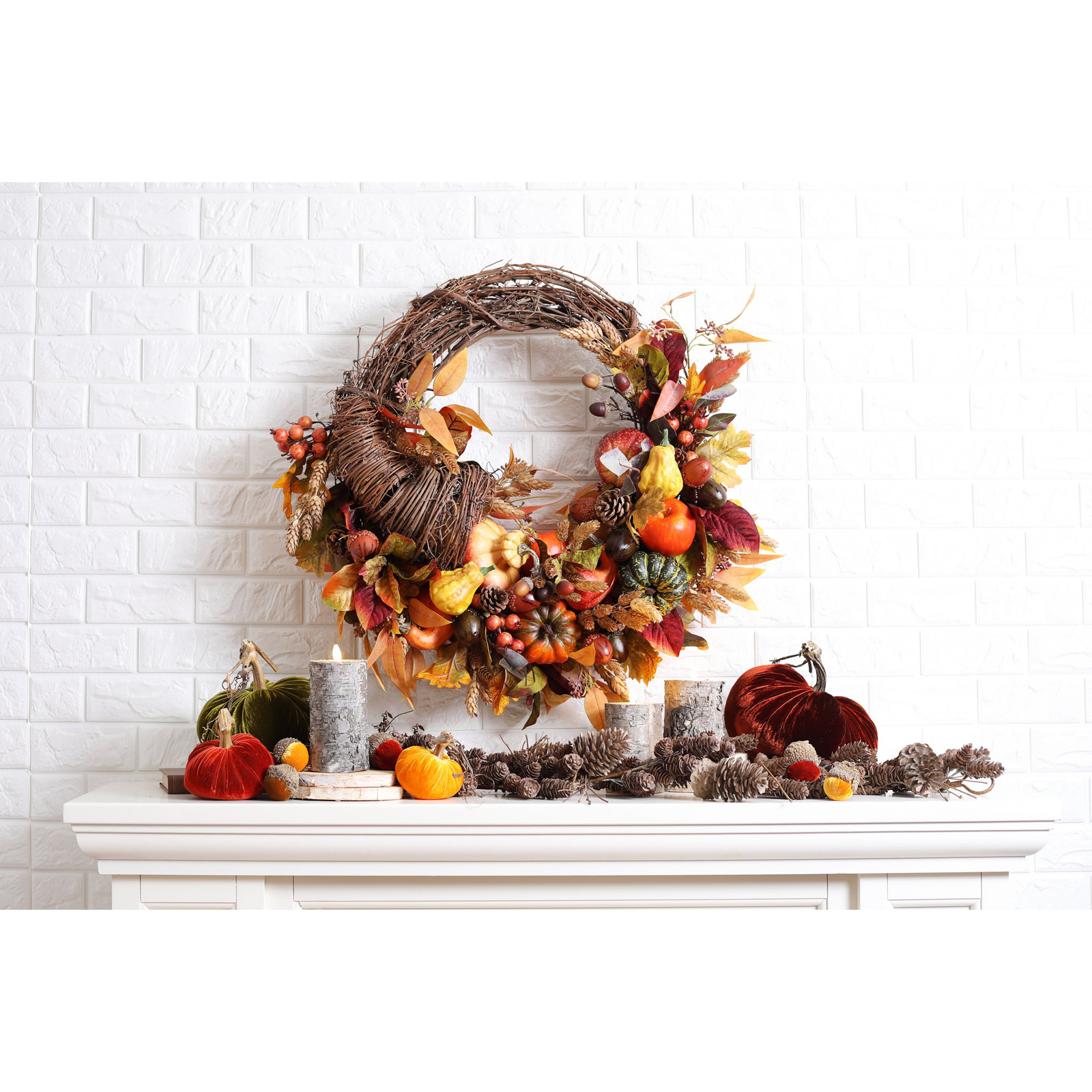 Faux Pinecone Garland, 4' L