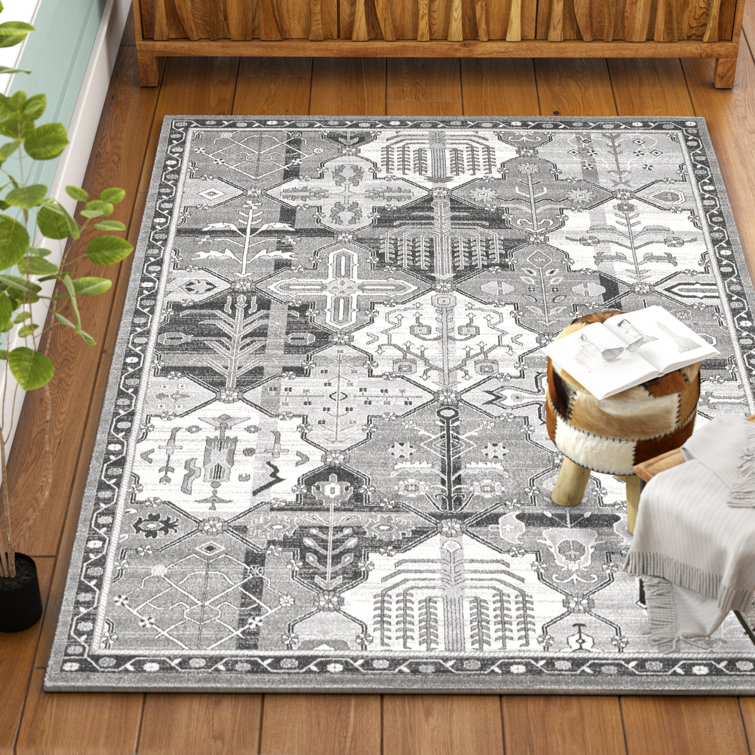Tapis ivoire à motif géométrique Godina