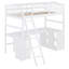 Lit mezzanine simple avec tiroirs, armoire, tablettes et bureau, lit mezzanine en bois avec bureau