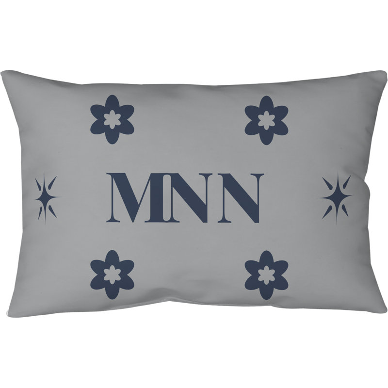 Coussin en polyester Minnesota , Bleu marine / bleu / blanc, Rectangulaire H 14 po x l 20 po