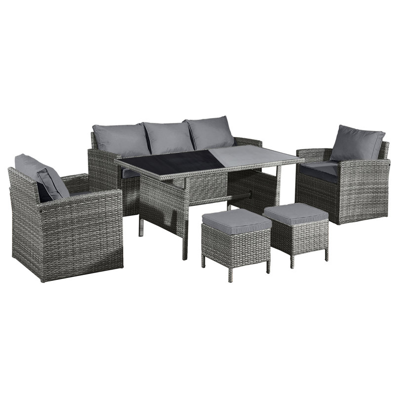 Outdoor Jakobi All Weather Wicker 7 - Person Seating Group