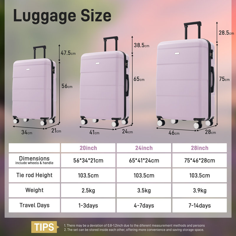 Valise à roulettes doubles Hardshell, Pink Purple