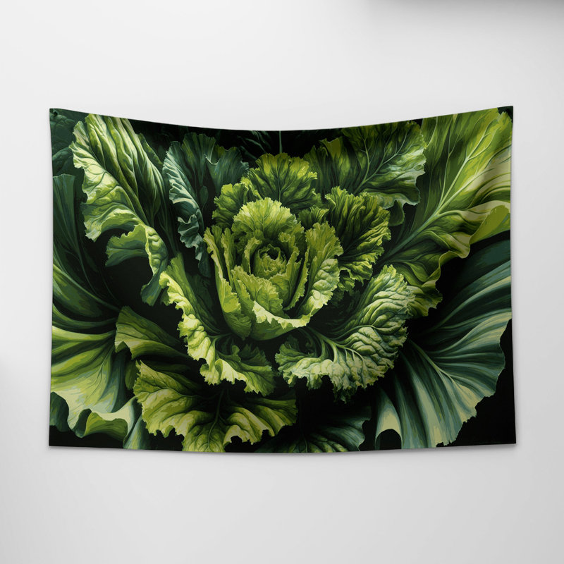 Tapisserie murale de légumes et d'escarole, 68 po x 80 po
