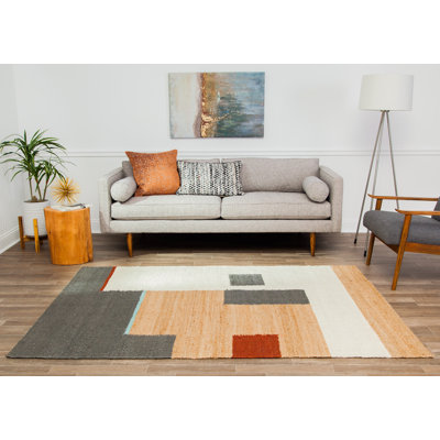 Corbally Geometric Jute / Sisal Hand Woven Area Rug