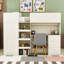 Lit mezzanine double avec garde-robe et bureau intégrés-775596355