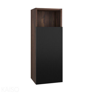 Armoire de rangement murale flottante noire et noyer pour salle de bain Cc1014s110309