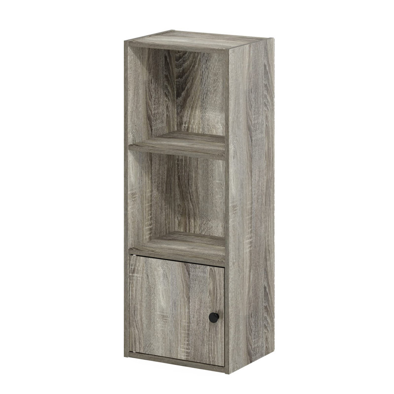 Bibliothèque à 3 niveaux avec armoire à une porte, Chêne français