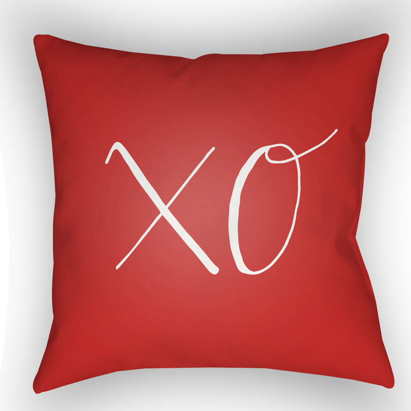 Outdoor Throw Pillow, 20" H x 20" W x 4" D, Red