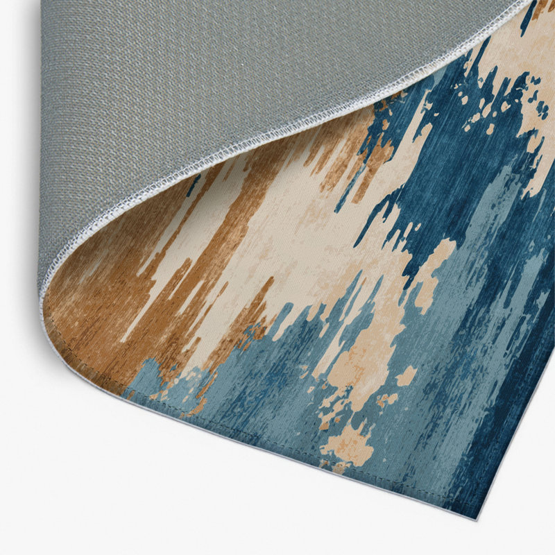 Tapis intérieur et extérieur vert Watercolor, Rectangulaire 2 pi x 3 pi
