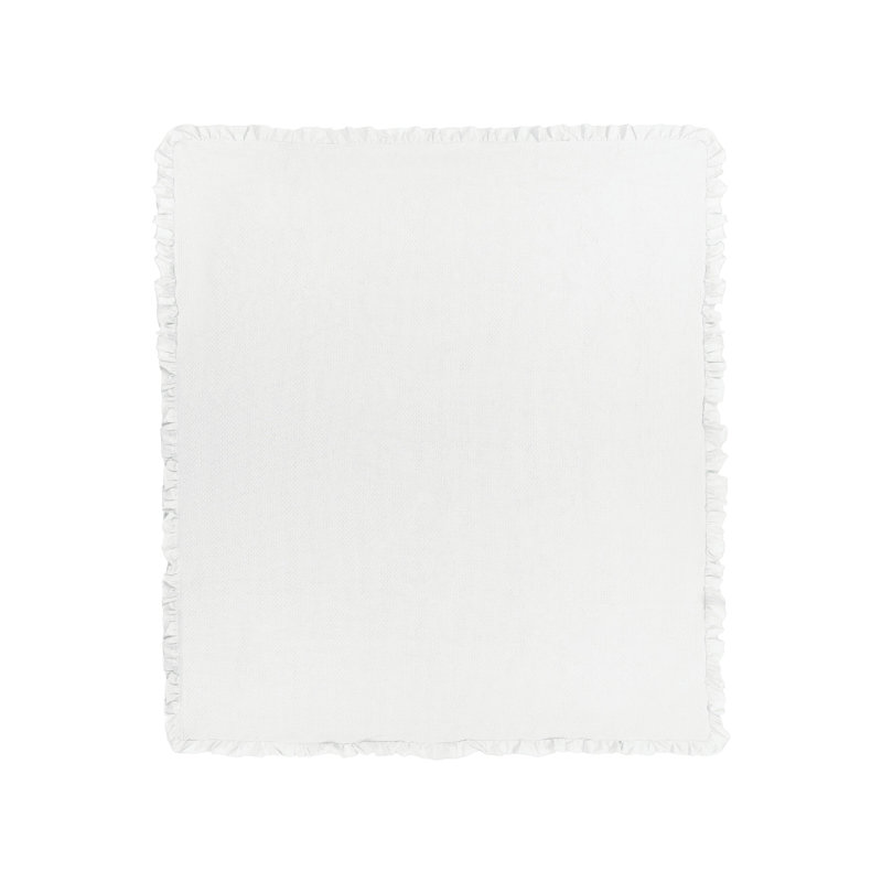 HATTON Cotton Solid Colour Bedspread, 220 x 240 cm Bedspread, White