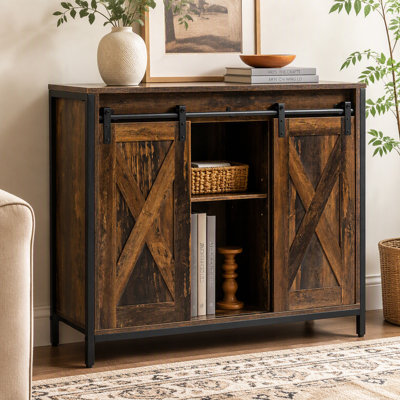Armoire industrielle, armoire buffet, armoire brun rustique