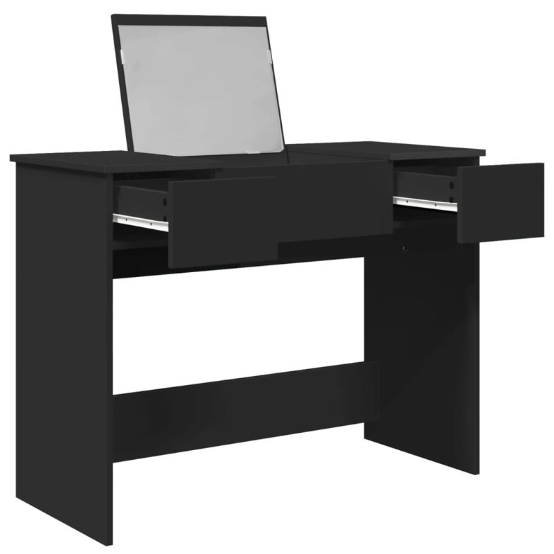 Peysley Dressing Table with Mirror, Black