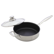 Royal Prestige 4.5 Qt Kitchen Charm T-304 Stainless 10.5 Skillet Fry Pan &  Lid