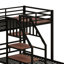 Lit superposé triple avec tablettes de rangement et escalier