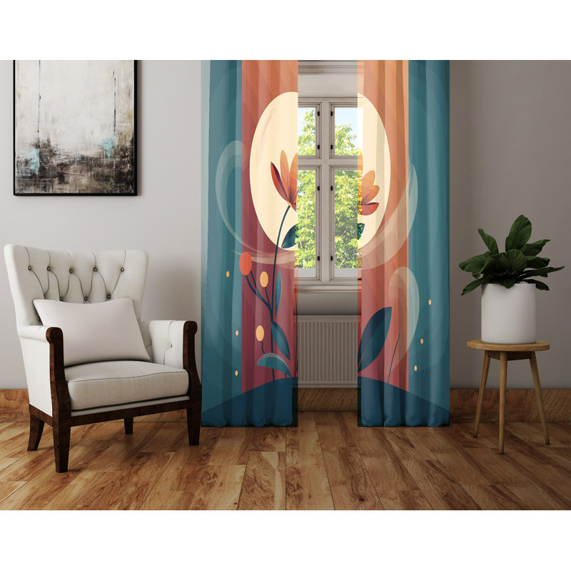 Paire de rideaux semi-transparents en polyester Bevon, L 40 po x L 82 po