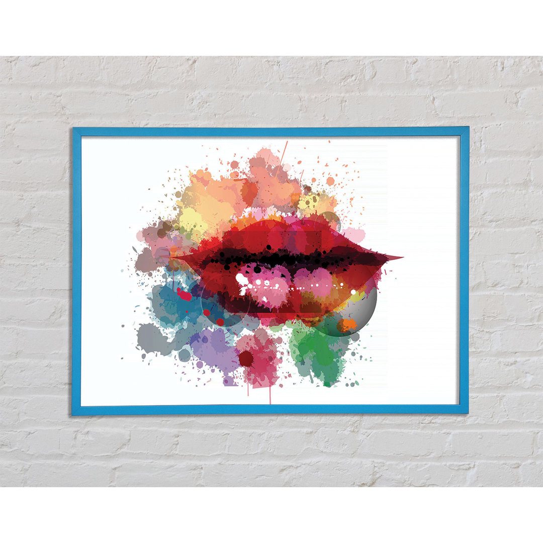 Gerahmtes Leinwandbild Rainbow Lips