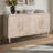 59'' Farmhouse Curved Storage Sideboard with Adjustable Shelves, Large Handles - Natural Wood Washed | Solid Wood+MDF | Kitchen-1764324468
