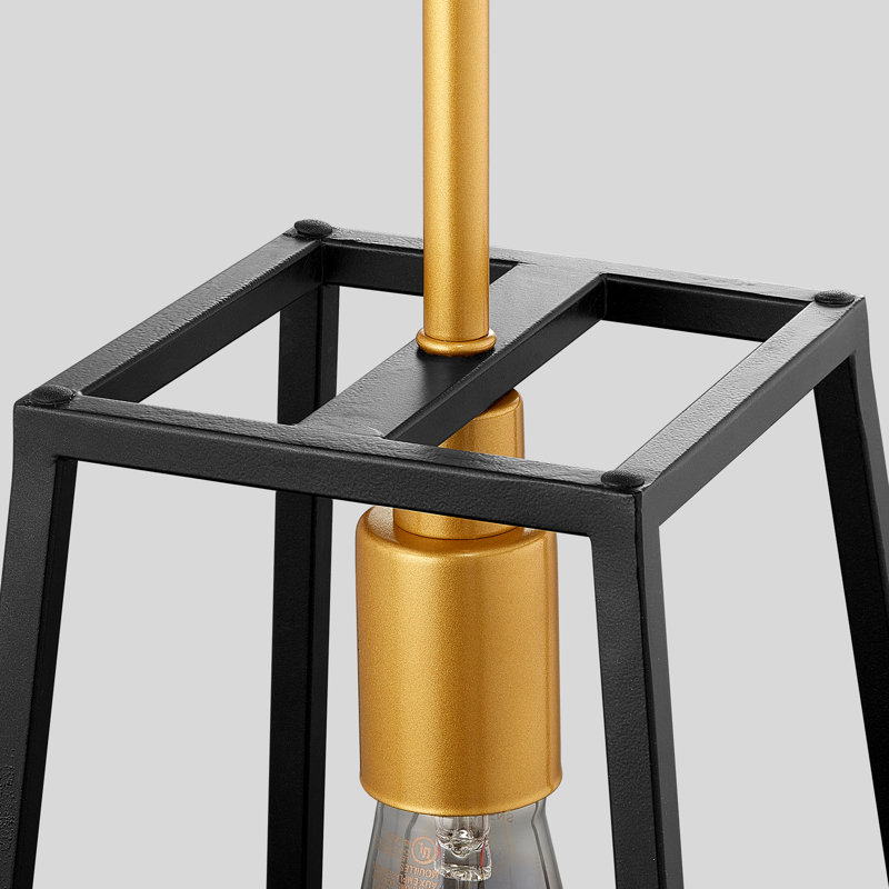 Luminaire suspendu campagnard moderne 1 lumière noir et or Adetomiwa