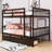 Full Over Full Wood Bunk Bed With Drawers, Guardrails And Ladder-857370652