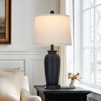 Allisan 24.3" USB Table Lamp Set with Touch Control and Bulbs