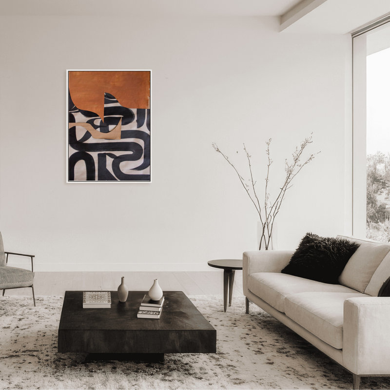 Gai: A Symphony Of Abstraction, 30" H x 24" W x 1.125" D, Black, Framed Matted Print