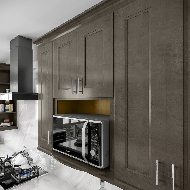 Armoire murale à micro-ondes, 27" W x 36" H x 17" D, Double shaker Cinder