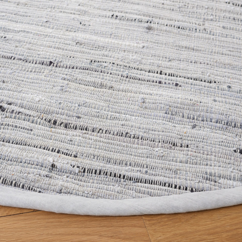 Wincanton Rug Hand Woven Cotton Abstract Rug, Round 3'