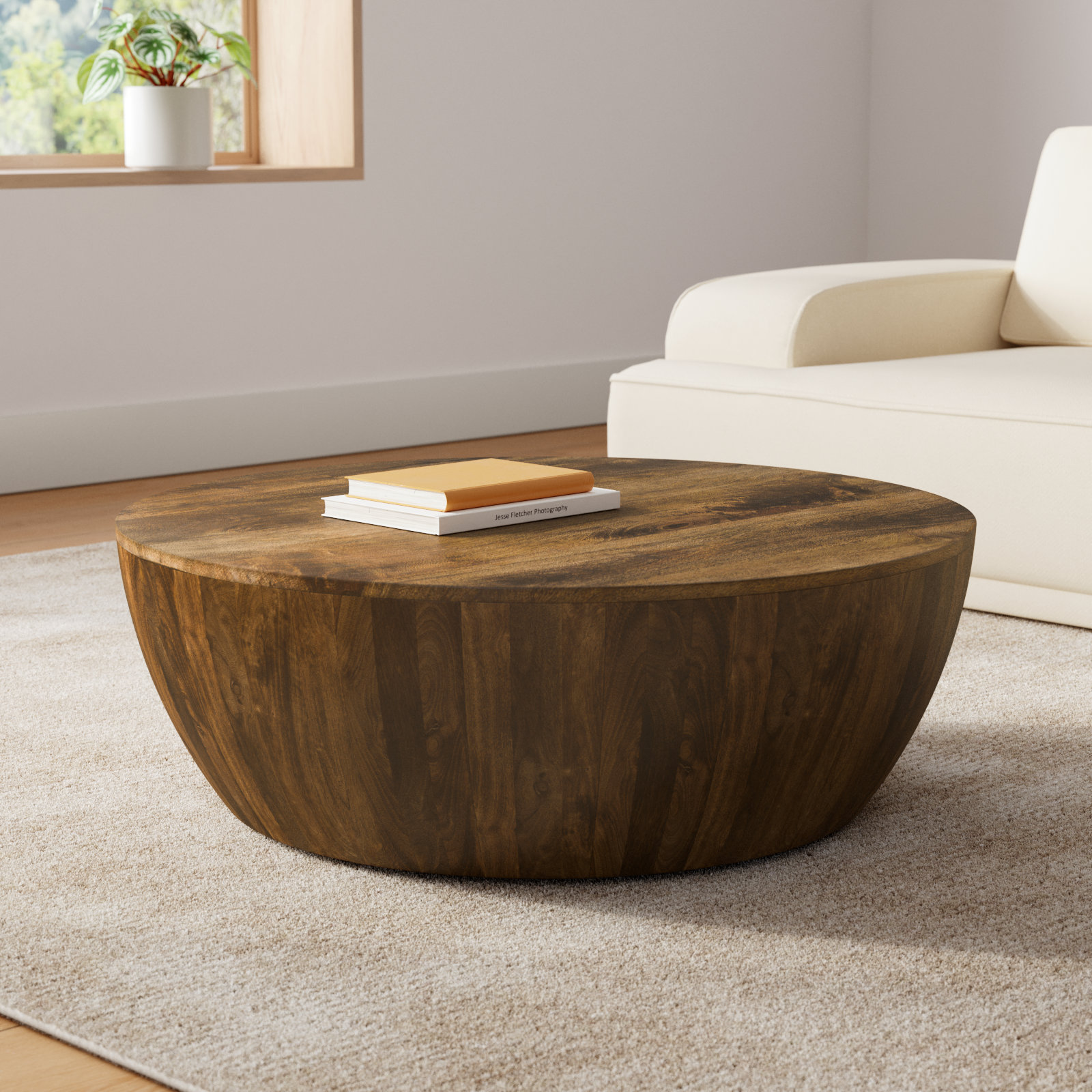 36" Mango Coffee Table, Walnut