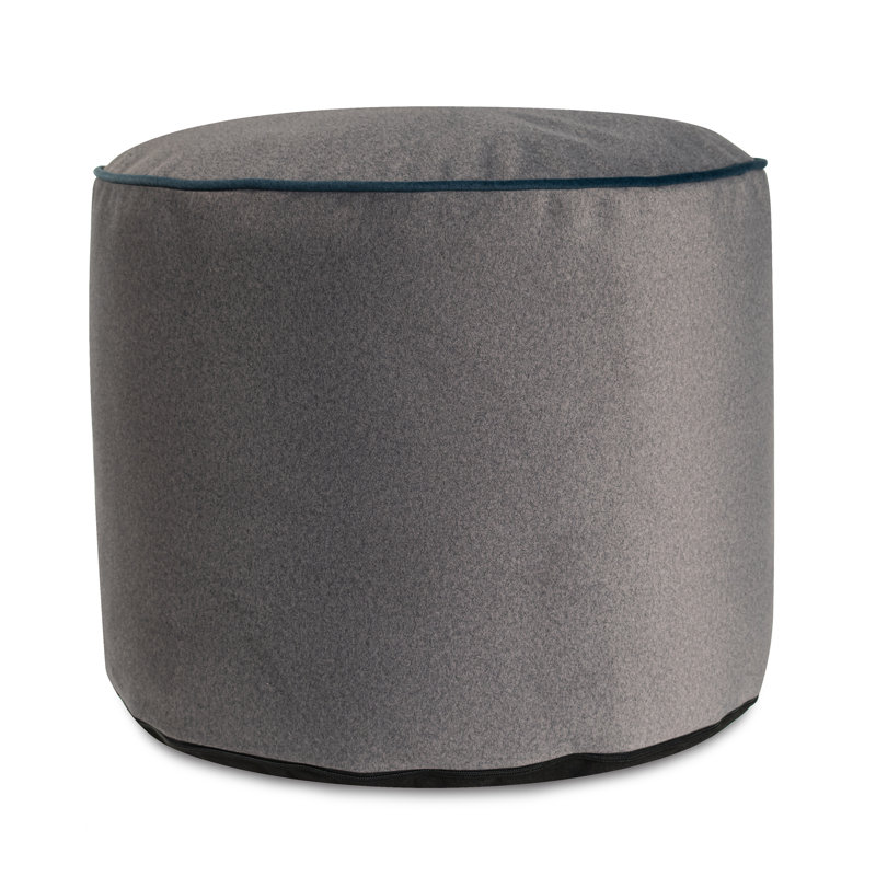 Qiviut Gray Tall Pouf, Gray 