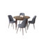 Ensemble de table et chaises de salle à manger moderne 5 pièces, blanc et fumée | Table en carton 100% enduit de mélamine, table: 35,4 po x 29,5 po x 35,4 po | Chaises: 17,7 po x 35,8 po x 16,5 po | Pieds en métal, mousse confortable à 22 et 28 bandes, décoration élégante-952823745-952823772