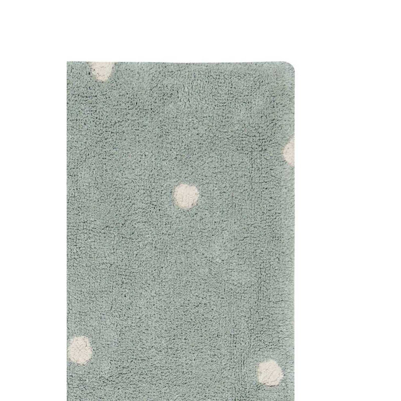 Tapis lavable mini pois bleu sauge