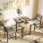 3-Piece Dining Table Set With Faux Marble Tabletop, Under-The Table Storage And Cushioned Chairs For Small Space, Minimalist Dining Set For Kitchen, Home Bar And Patio-1996580155