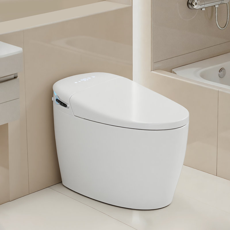 Smart Toilet With Automatic Radar Lid, Uv Sterilization, Foot Sensor Flush, Heated Seat & Bidet, Adjustable Water Temperature & Pressure, Warm Air Drying, Night Light, Self-Cleaning Nozzle, Ideal For Home & Bathroom