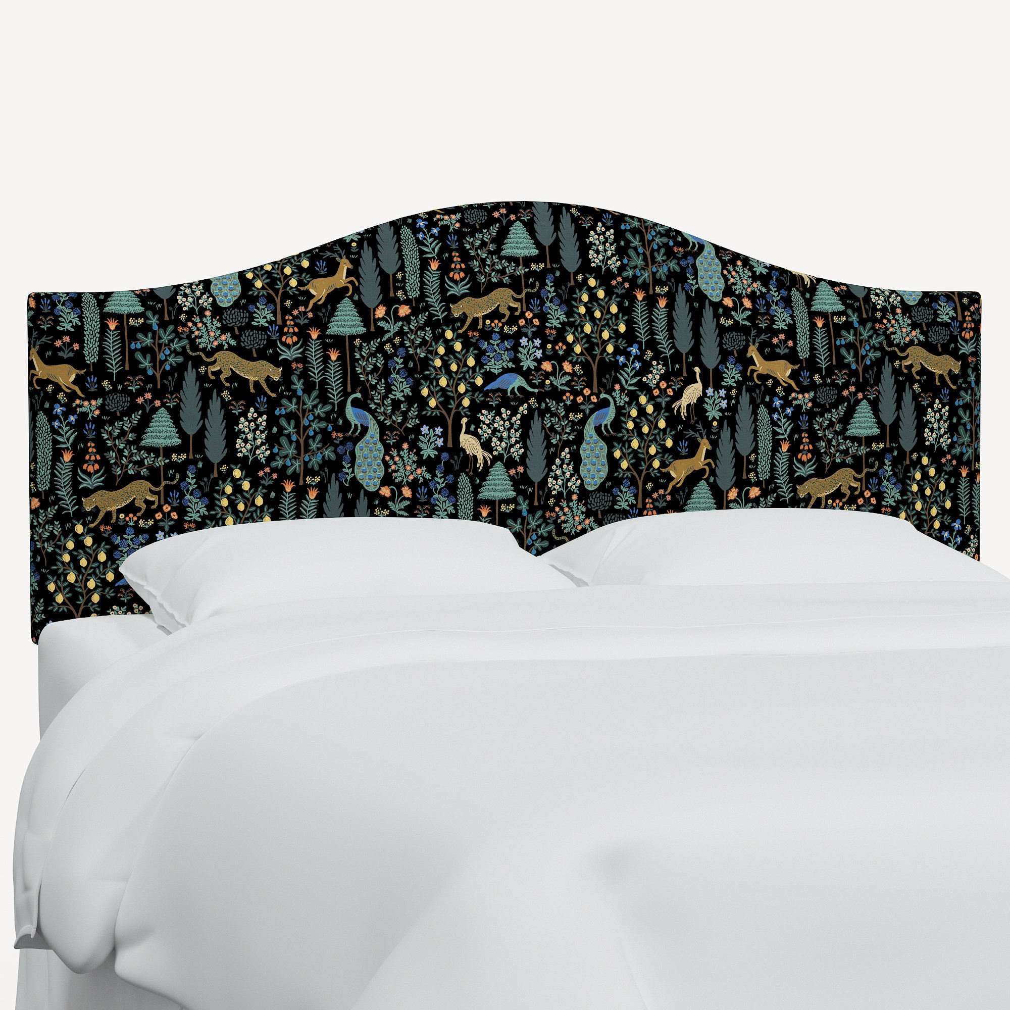 Rifle Paper Co. x Cloth & Company Mayfair Headboard, Black Menagerie, Full/Double