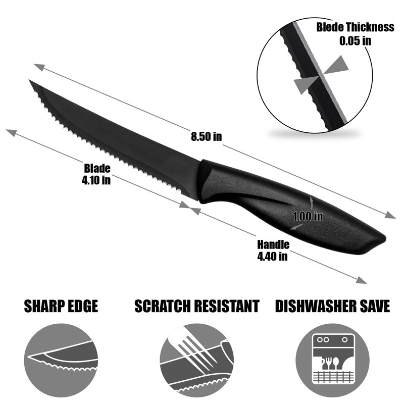 Lux Decor Collection 8 Piece Stainless Steel Steak Knife Set