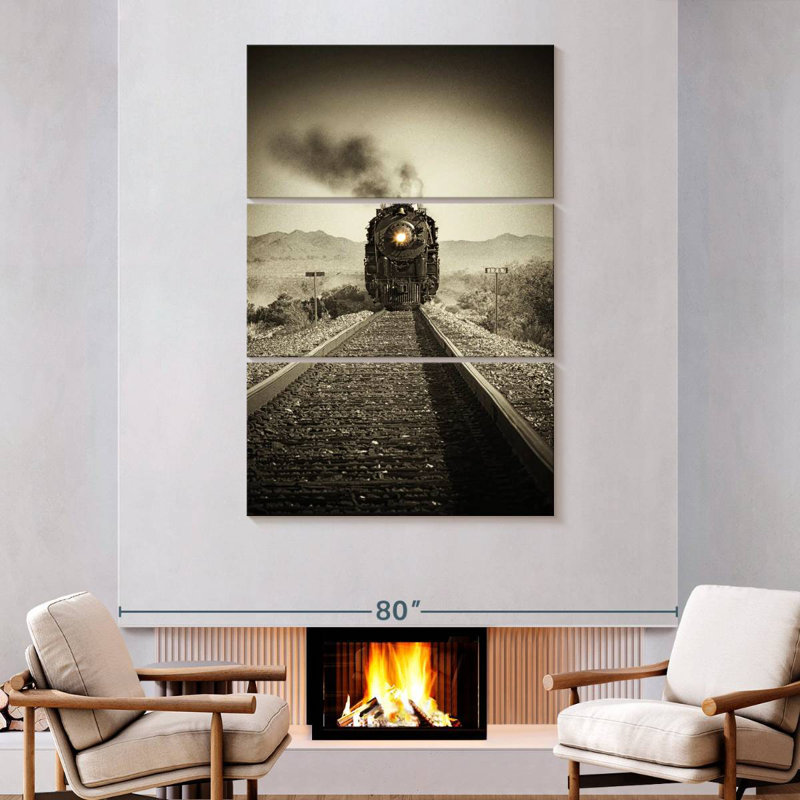 Mehar Train Arrival II, 74" H x 48" W