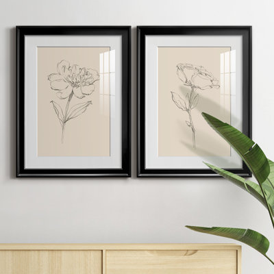 Floral Contour Study III, reproduction encadrée de qualité supérieure - prête à être accrochée