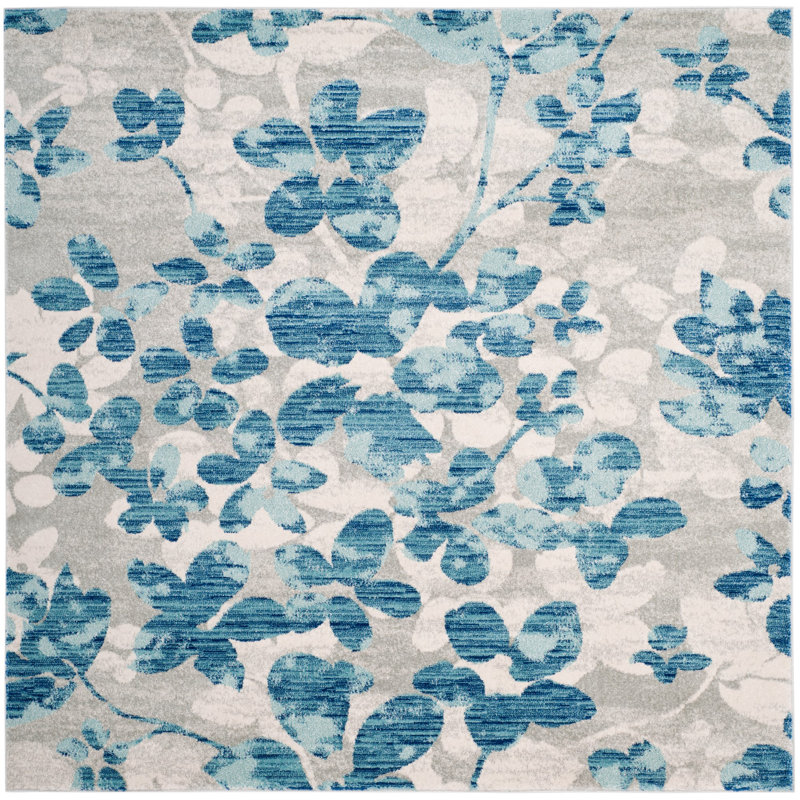 Abdul Performance Floral Rug, Square 6'7"