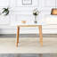Plateau de table en pierre frittée blanche avec pieds en bois d'hévéa, bureau d'ordinateur pliable, bureau pliable, convient aux restaurants, salons, terrasses, cuisines