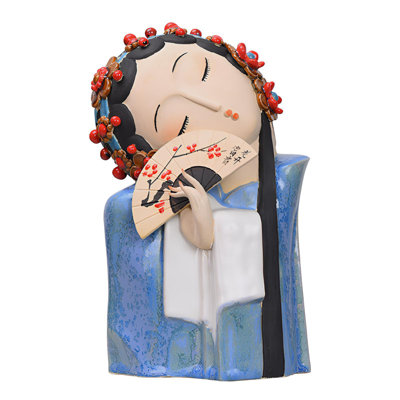Ceramic Lady Figurine Ornament: Traditional Chinese-Style Decor For Living Room, Tea Room - Exquisite Craftsmanship Inspired By Classical Chinese Opera Characters And Ancient Beauty