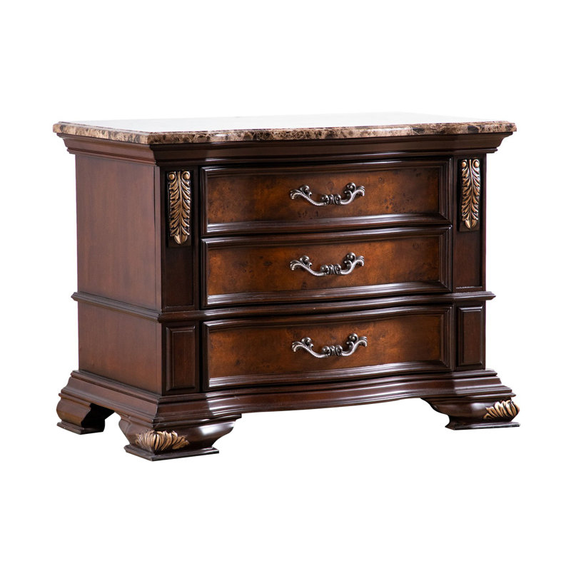 Nightstand, Dark Cherry/Oak