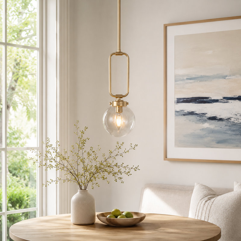 Mini-luminaire suspendu sphère 1 lumière Alec , Or rosé brossé