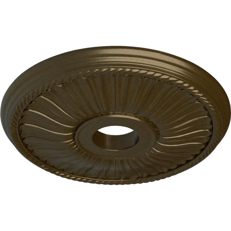 Médaillon de plafond Endurathane Berkshire, DE 20 1/8 po x P 3 7/8 po x P 1 7/8 po (convient aux auvents jusqu'à 6 3/8 po), fini laiton peint à la main